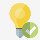 ligthbulb,on,checkmark