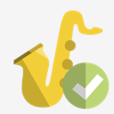music,saxophone,checkmark