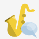 music,saxophone,speech,bubble
