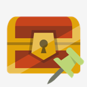 treasure,chest,push,pin