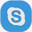 Skype,Flat,Round