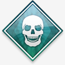 skull,blue