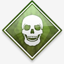 skull,green