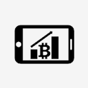bitcoin,mobile,phone,up,arrow