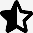 star,half,outline