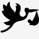 flying,stork,with,bundle