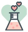 flask,hearts