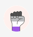 asexual,fist,flag,hand