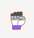 asexual,fist,flag,hand