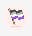 asexual,flag,stick
