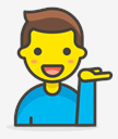 man,tipping,hand