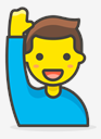man,raising,hand