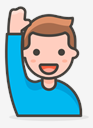 man,raising,hand