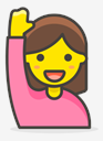 woman,raising,hand