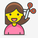 woman,getting,haircut