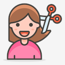 woman,getting,haircut