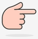 backhand,index,pointing,right