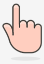 backhand,index,pointing,up