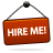 hire,me,red,sign