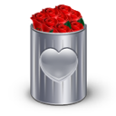 bin,recycle,roses