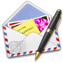 Air,Mail,Stamp,Photo,Pen
