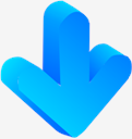 Blue,3D,arrow,down