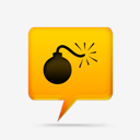 yellow,comment,bubbles,signs,bomb