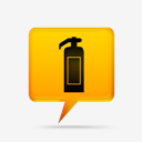yellow,comment,bubbles,signs,fire,extinguisher