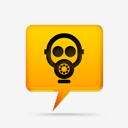 yellow,comment,bubbles,signs,gas,mask