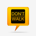 yellow,comment,bubbles,signs,road,dont,walk,word