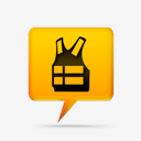 yellow,comment,bubbles,signs,vest