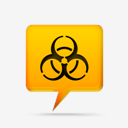 yellow,comment,bubbles,signs,warning,biohazard