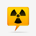 yellow,comment,bubbles,signs,warning,radiation