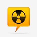 yellow,comment,bubbles,signs,warning,radiation