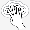 four,finger,triple,tap