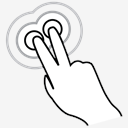 two,finger,triple,tap